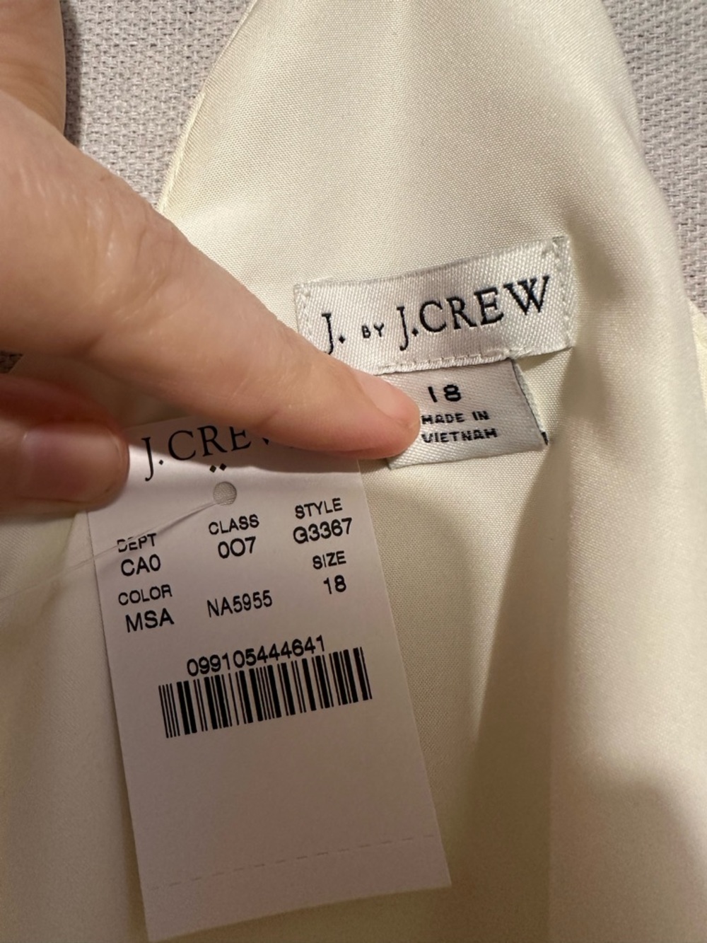 NWT J. by J. Crew Cream Scalloped V-Neck Camisole - size 18 - Picture 3 of 4